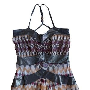 Sugar Lips Atelier Women Strappy Maxi Geometric Print Metallic Accent size small
